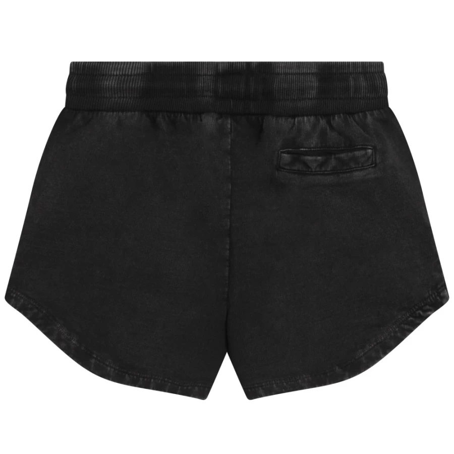 MICHAEL KORS Girls' Black Cotton Fleece Shorts for Comfort & Style