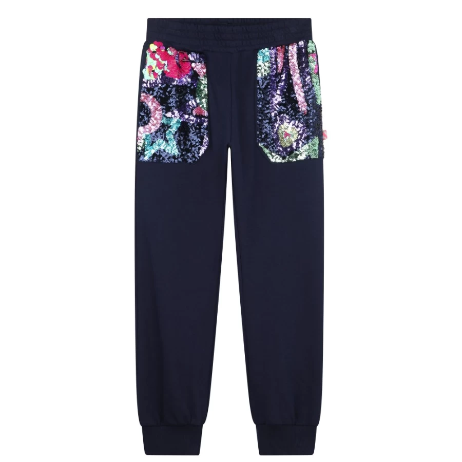 BILLIEBLUSH Girls Navy Fleece Jogging Pants for Comfort & Warmth
