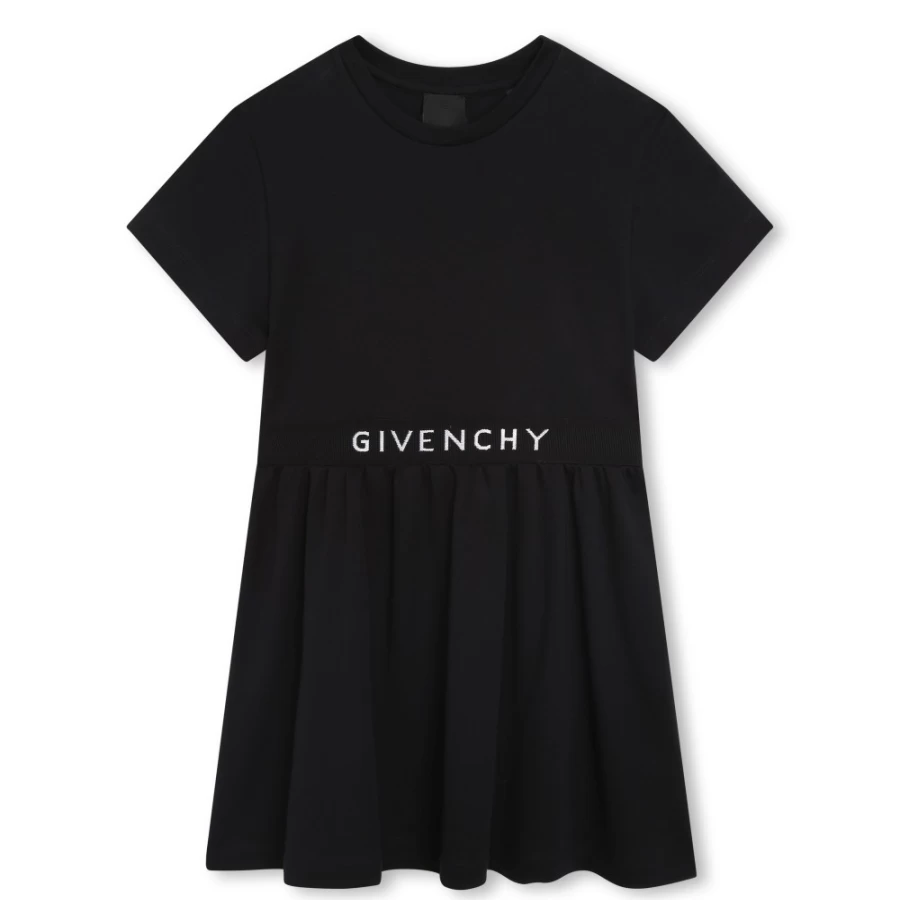 Givenchy Black Flared Dress for Girls with Elastic Waist - Elegant & Comfortable