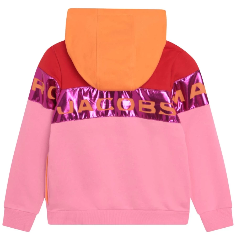 MARC JACOBS Girls' Apricot Zip-Up Fleece Sweatshirt for Kids