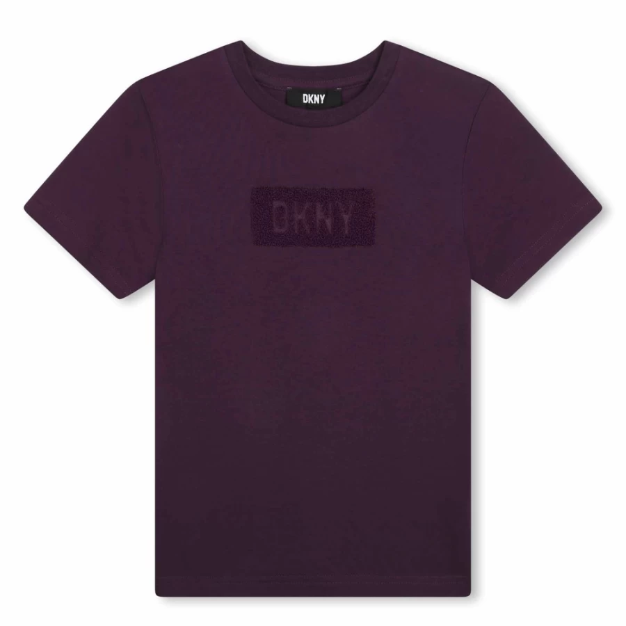 DKNY Girls' Short-Sleeved T-Shirt - Stylish & Comfortable Cotton Top for Kids