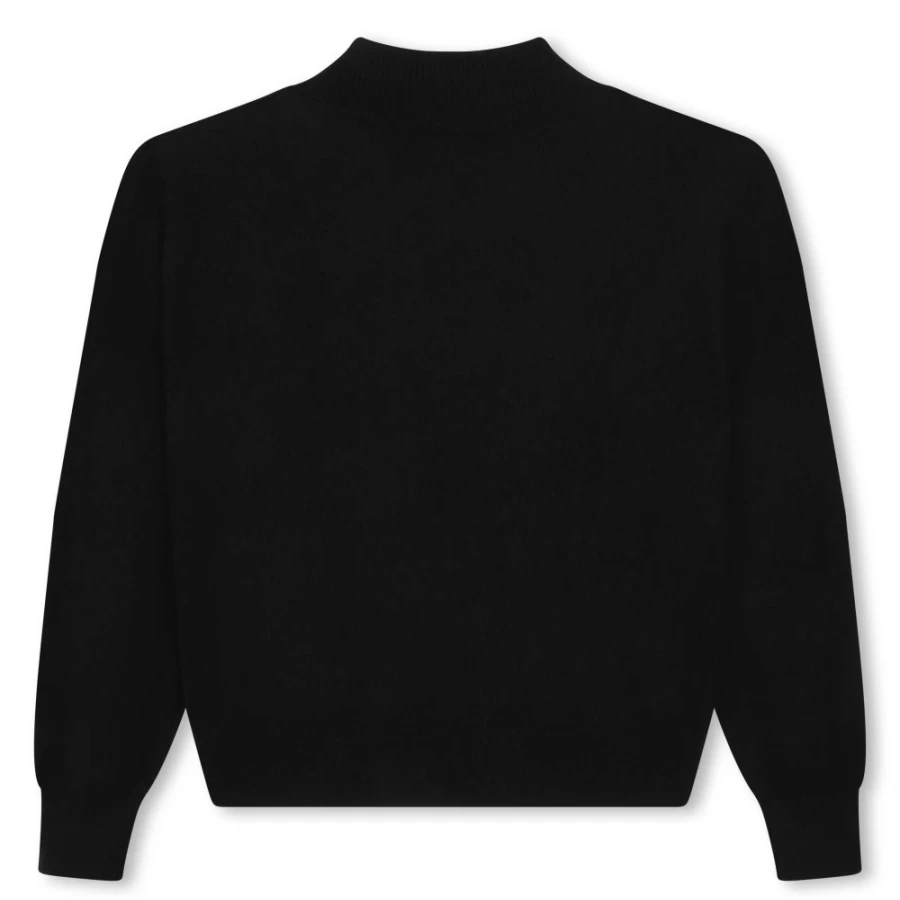 KARL LAGERFELD KIDS Girls Black Cotton Cashmere Jumper Sweater