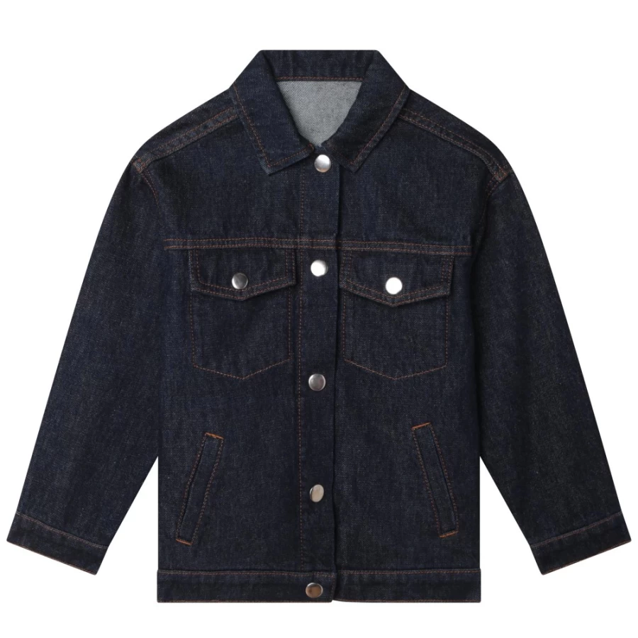 KENZO KIDS Girls' Slate Blue Denim Jacket for Kids