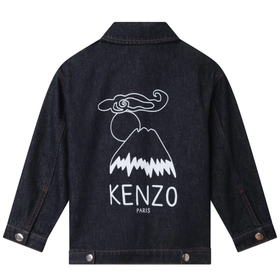 KENZO KIDS Girls' Slate Blue Denim Jacket for Kids