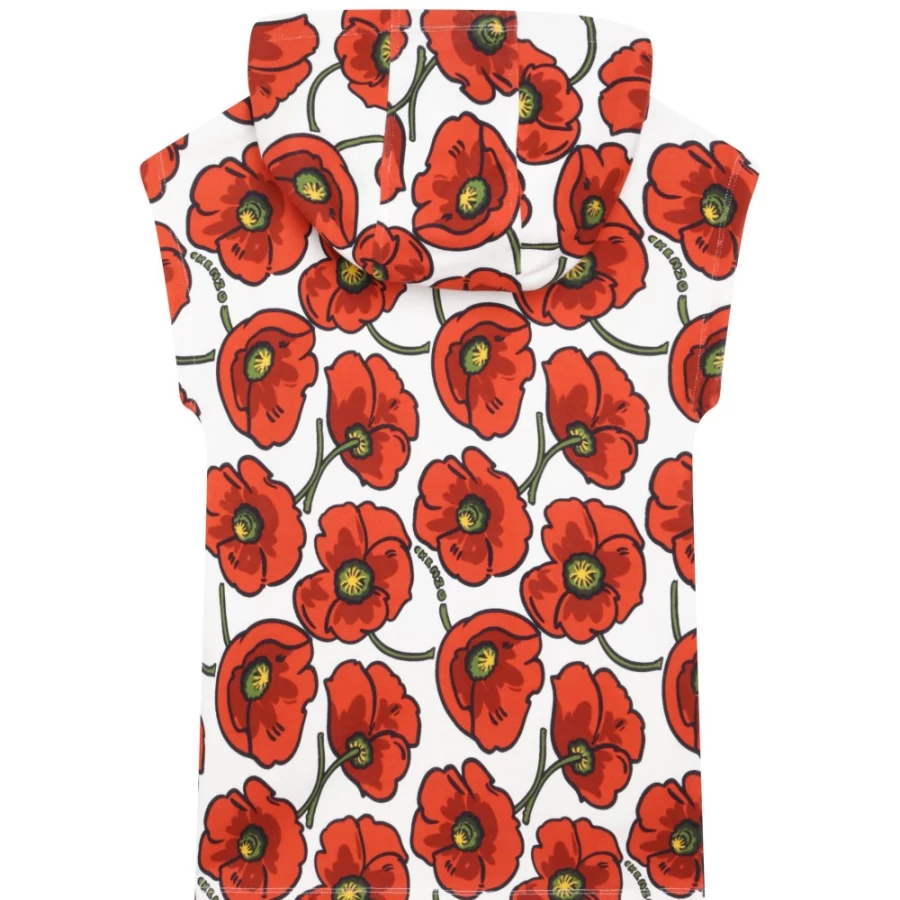 KENZO KIDS Girls Cream Hooded Sleeveless Dress - Elegant & Stylish