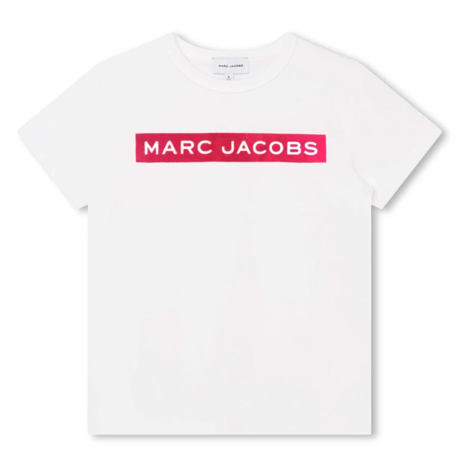 MARC JACOBS Girls White Short-Sleeved Cotton T-Shirt for Kids