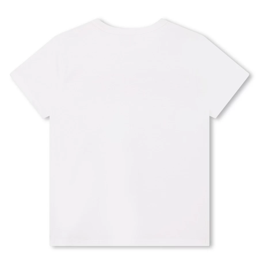 MARC JACOBS Girls White Short-Sleeved Cotton T-Shirt for Kids
