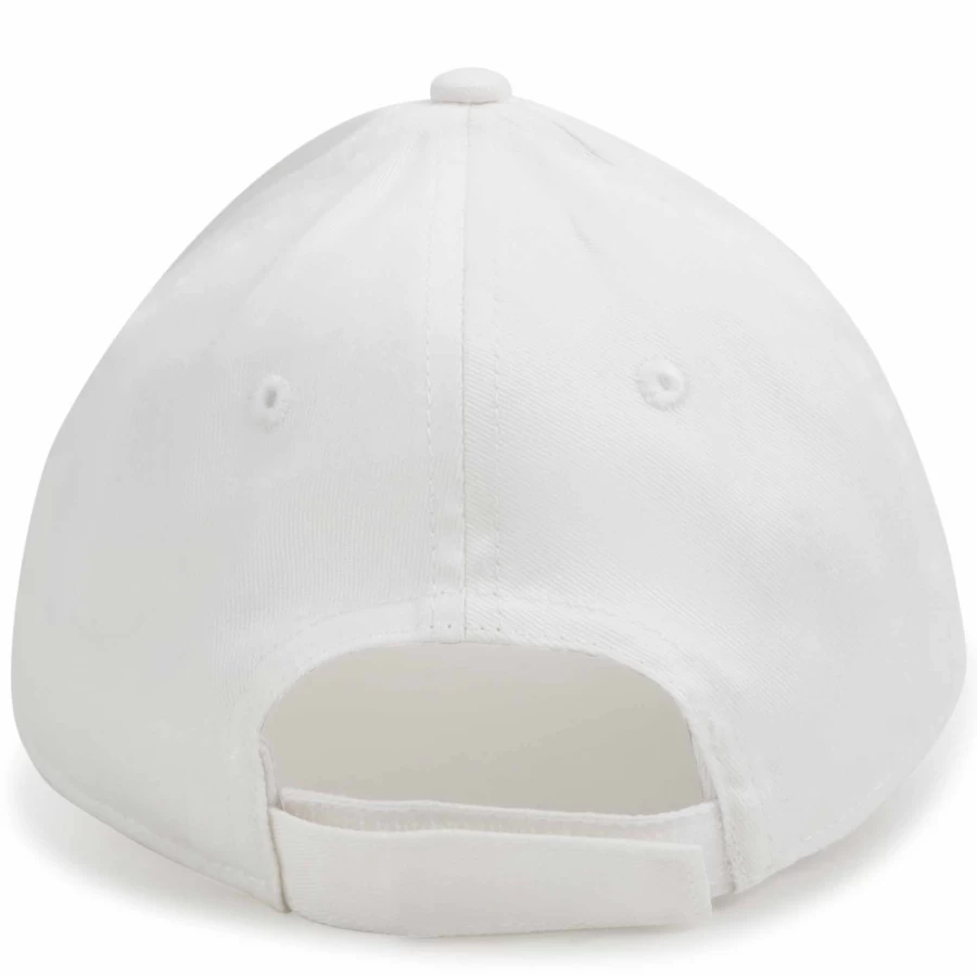 MICHAEL KORS Girls White Cotton Canvas Baseball Cap for Women