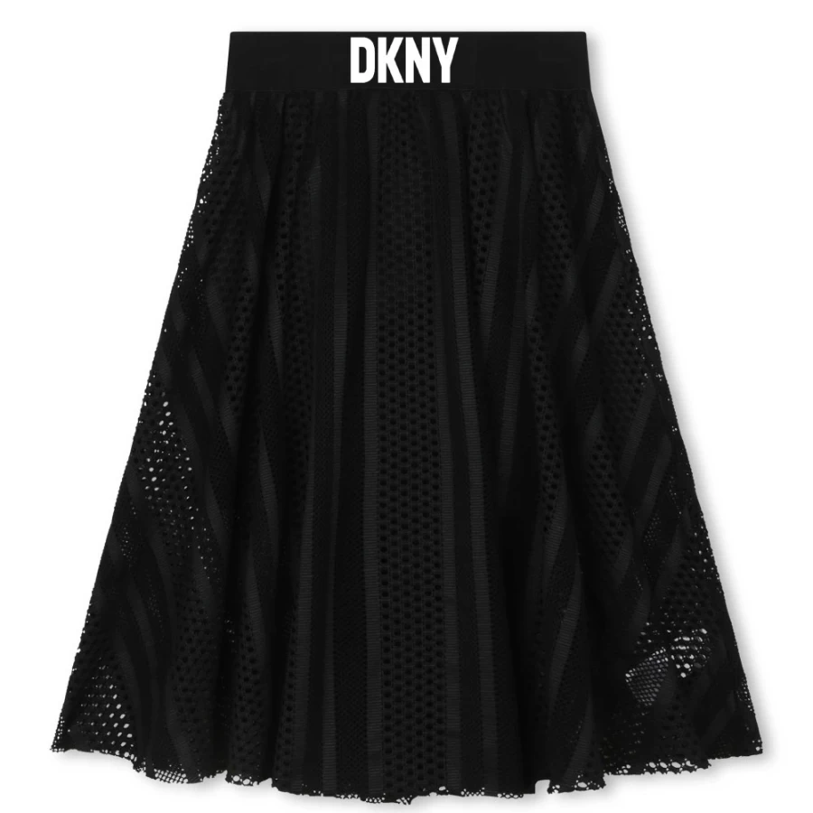 DKNY Black Mesh Party Skirt for Girls - Elegant & Stylish