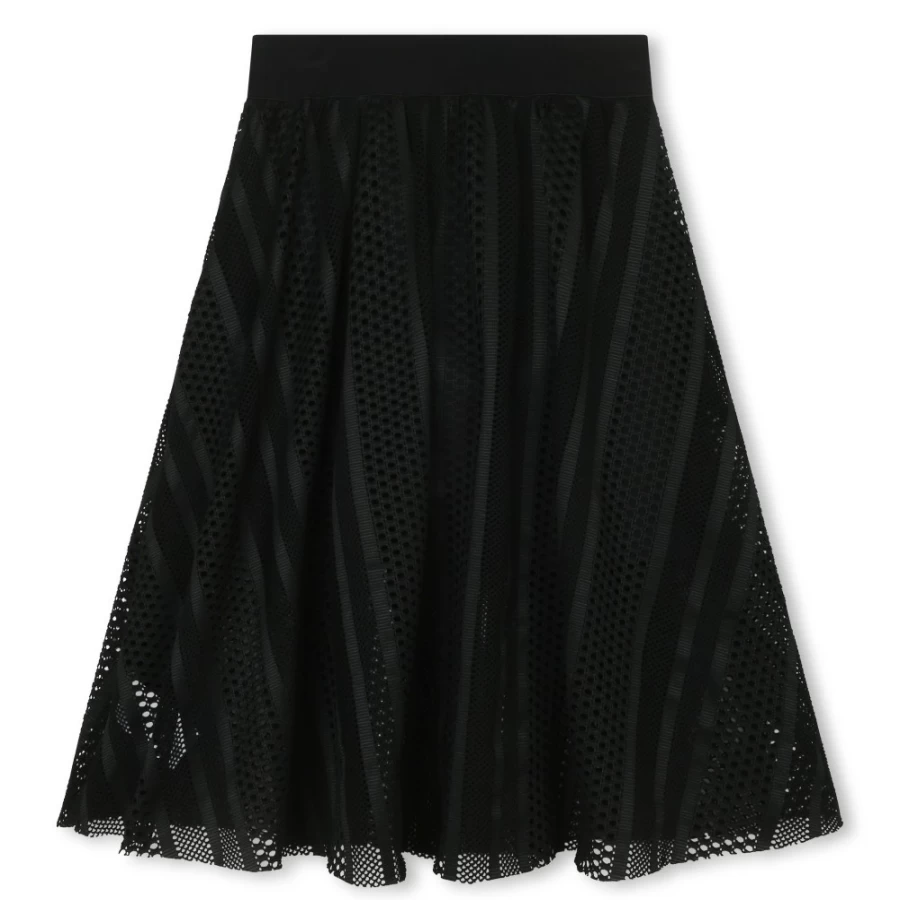 DKNY Black Mesh Party Skirt for Girls - Elegant & Stylish
