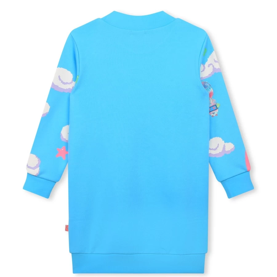 BILLIEBLUSH Girls Blue Dish Fleece Sweatshirt Dress - Cozy Winter Outfit