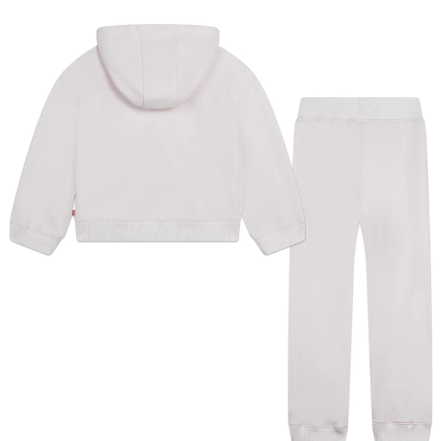 BILLIEBLUSH Girls' Pink Pale Fleece Set - Soft & Cozy Two-Piece Outfit