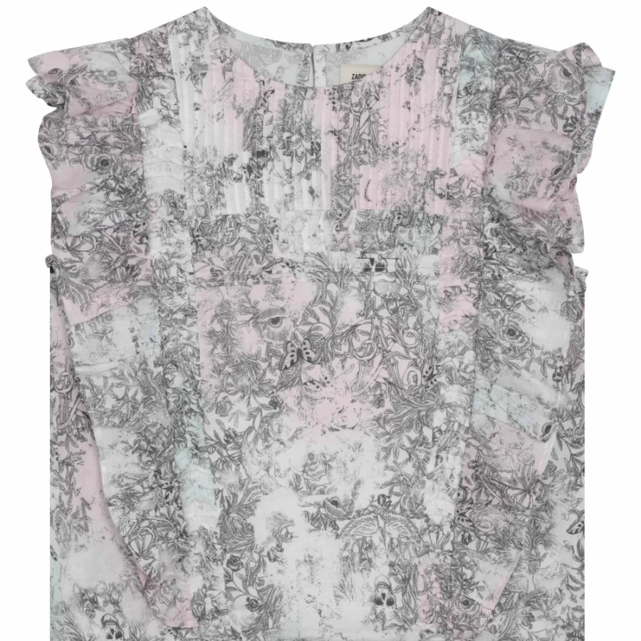 ZADIG & VOLTAIRE Girls White Sleeveless Cotton Blouse for Summer