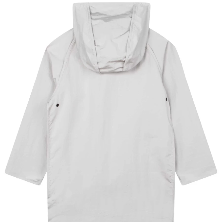 KARL LAGERFELD KIDS Reversible Waterproof Jacket for Girls - Stone Light Grey, Lightweight Windbreaker Raincoat