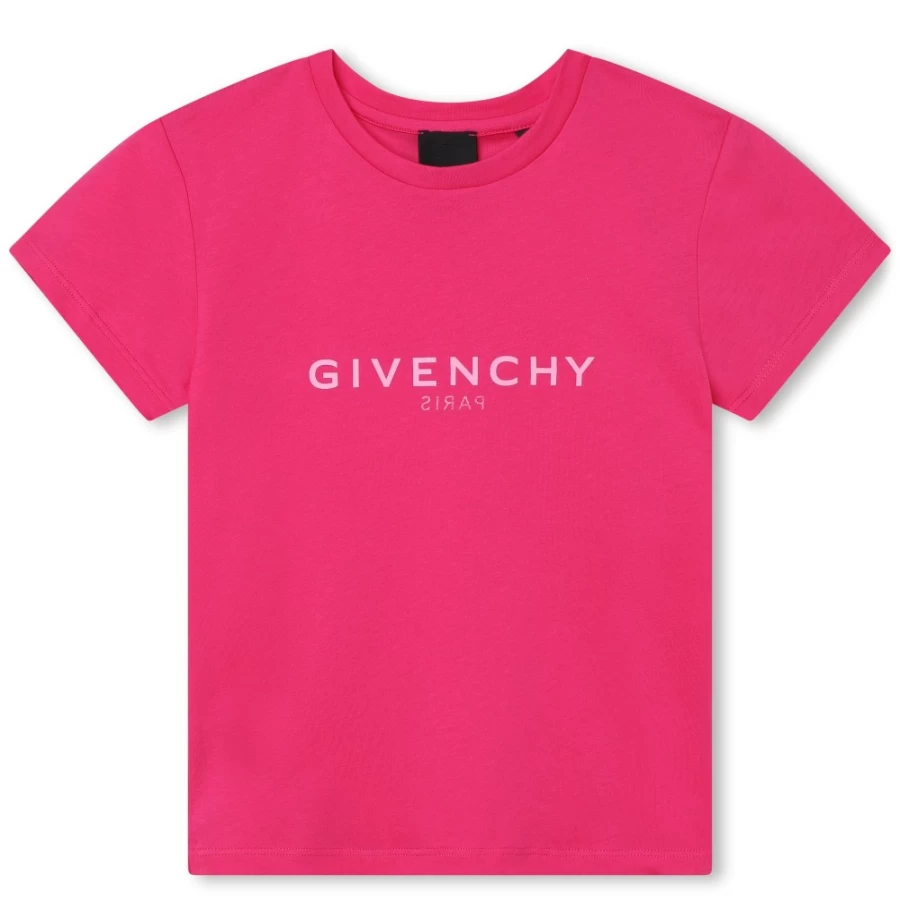 Givenchy Pink Pep's Mirror Print T-Shirt for Girls