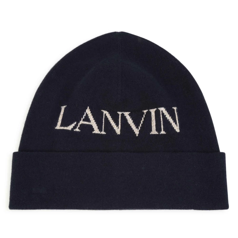 LANVIN Navy Turn-Up Hat for Girls - Stylish & Comfortable