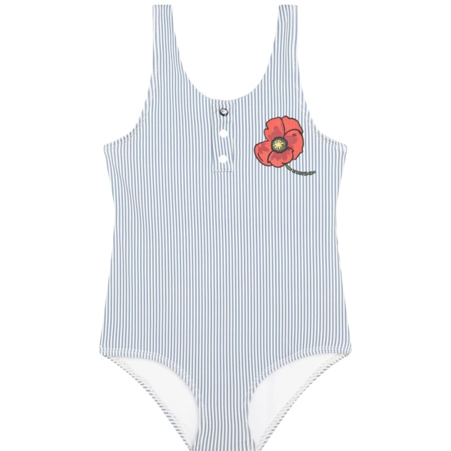 KENZO KIDS Light Grey Girls' One-Piece Swimming Costume for Kids