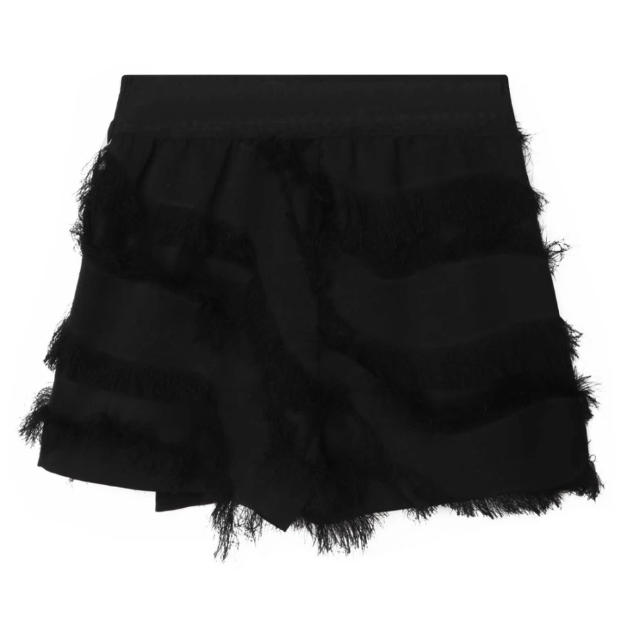 DKNY Black Fringed Skirt with Built-in Undershorts for Girls