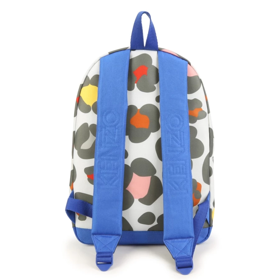 KENZO KIDS Girls' Stone Color Printed Canvas Backpack for School & Travel