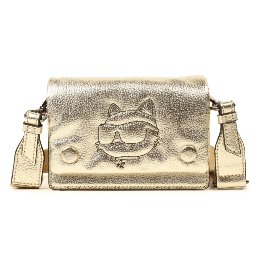 KARL LAGERFELD KIDS Gold Yellow Shoulder Bag for Girls with Decorative Motif