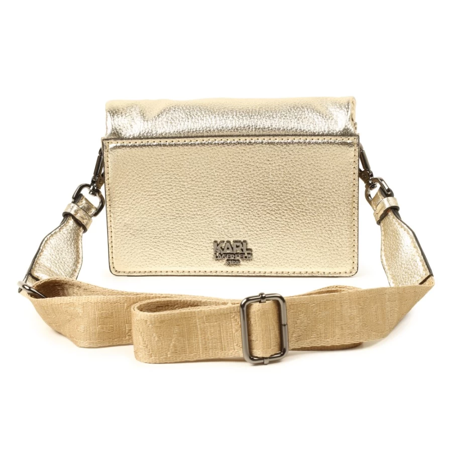 KARL LAGERFELD KIDS Gold Yellow Shoulder Bag for Girls with Decorative Motif