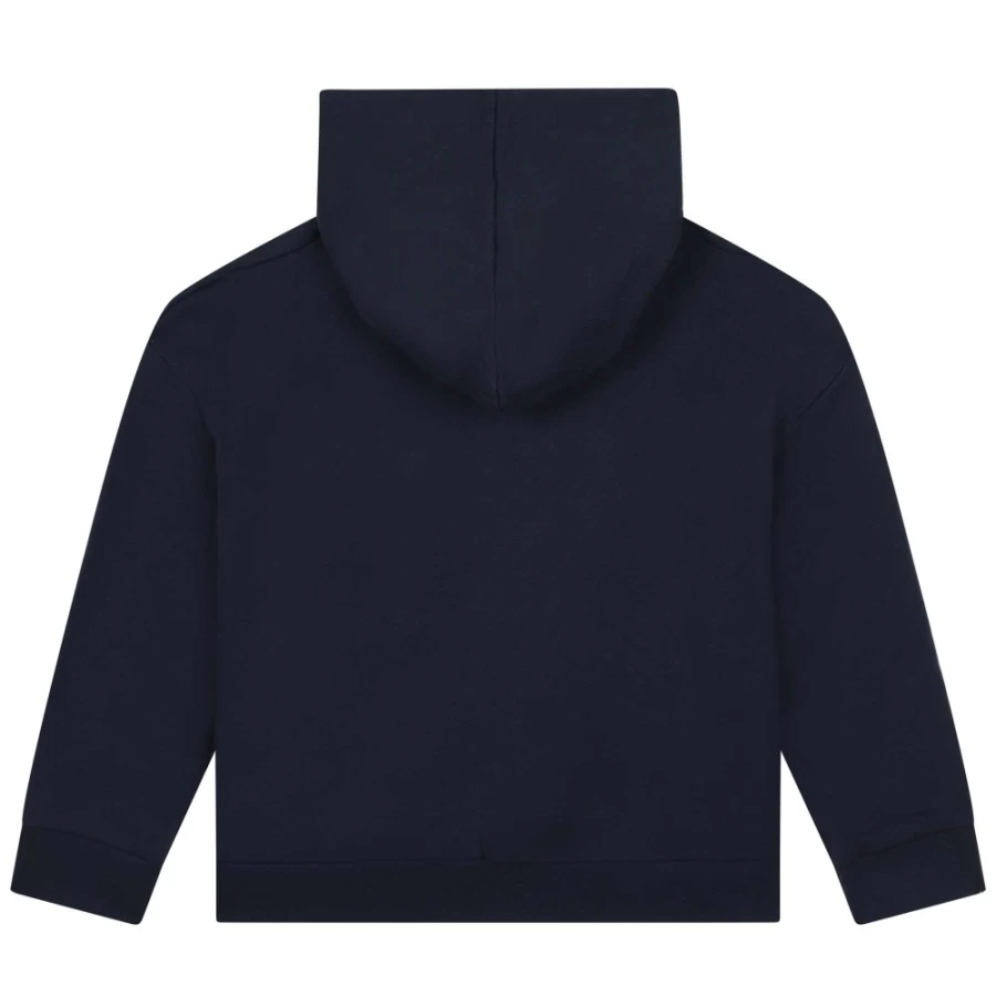 MICHAEL KORS Girls Navy Cotton Hooded Sweatshirt for Kids