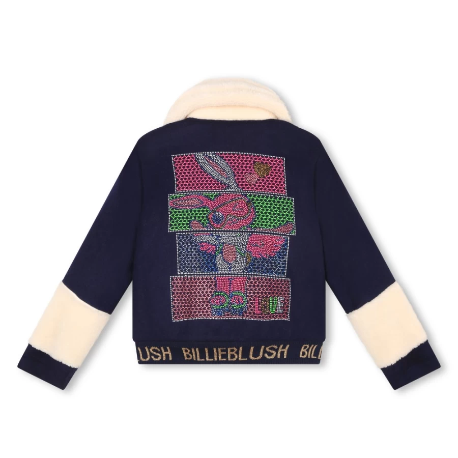 BILLIEBLUSH Navy Wool Jacket for Girls - Warm Winter Coat