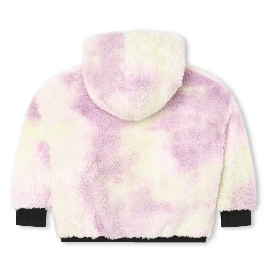DKNY Girls' Fluffy Fleece Zip-Up Sweatshirt - Cozy Pullover Hoodie