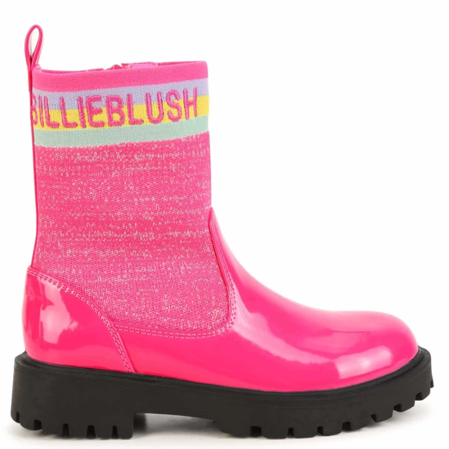 BILLIEBLUSH Pink Zipped Ankle Boots for Girls - Stylish & Comfortable Footwear