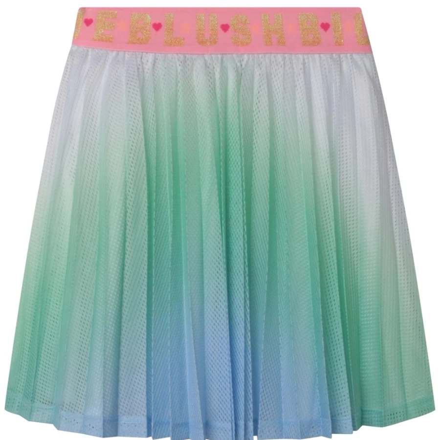 BILLIEBLUSH Pale Blue Pleated Lined Mesh Skirt for Girls