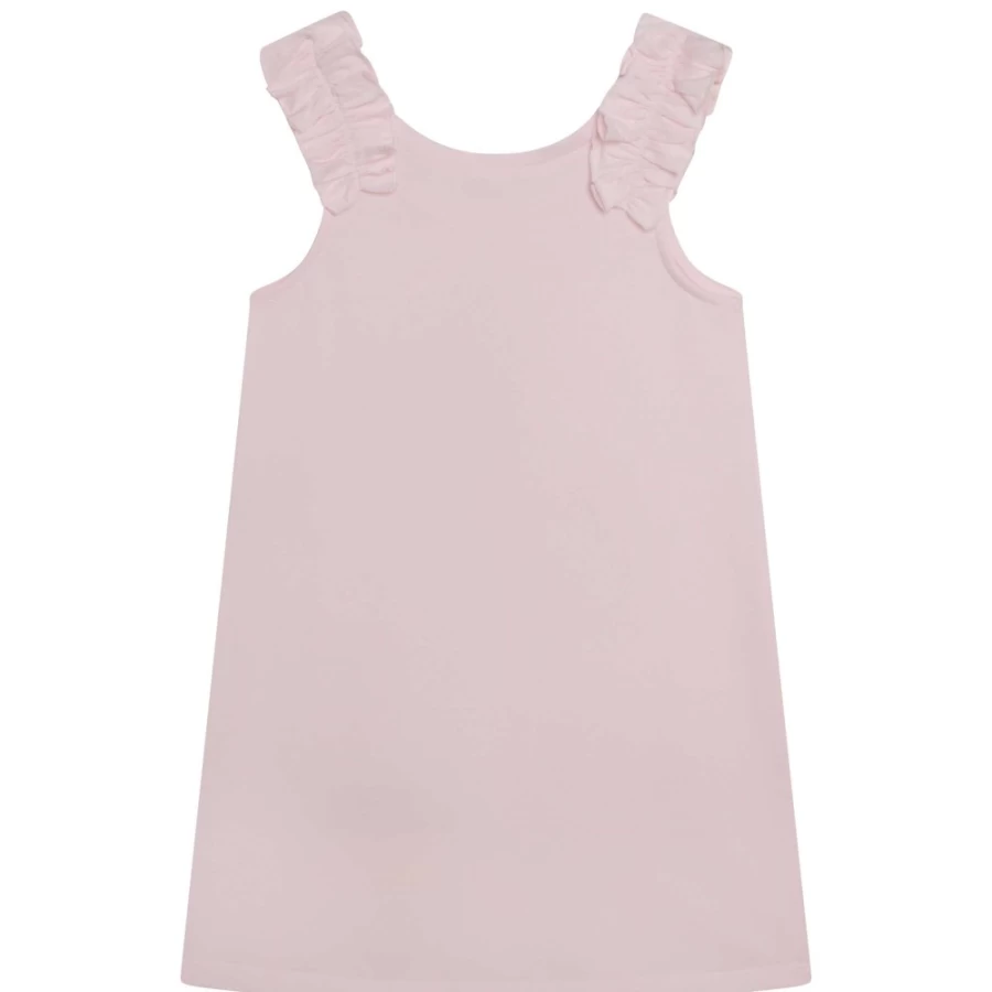 BILLIEBLUSH Girls' Pink Pale Cotton Dress with Sequins - Elegant & Sparkly Outfit