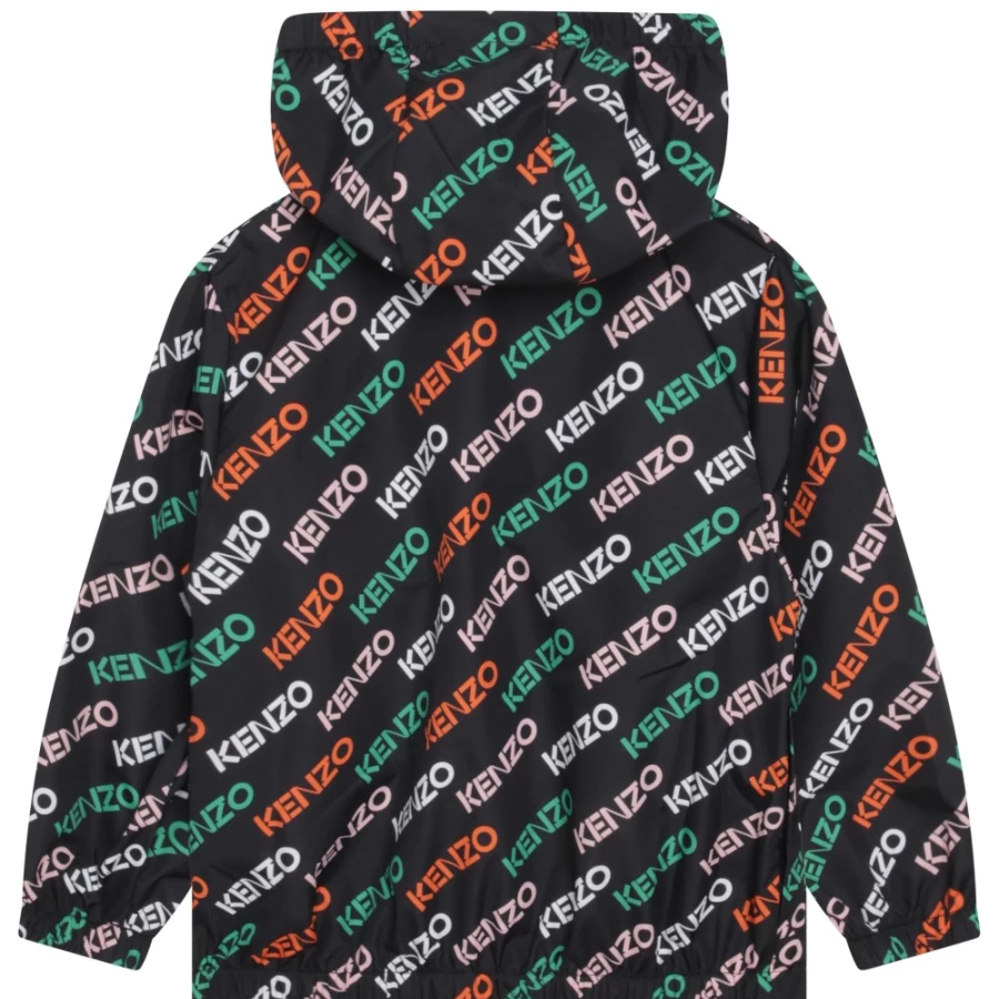 KENZO KIDS Pink Printed Hooded Windcheater for Girls