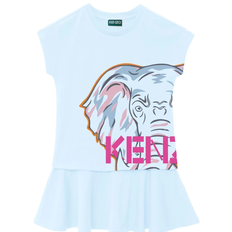 KENZO KIDS Pale Blue Dress for Girls | Stylish and Comfortable