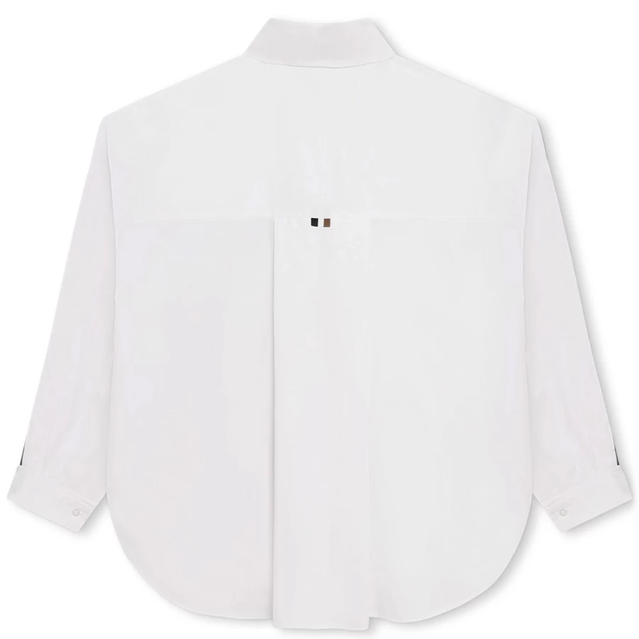 BOSS Girls' White Cotton Poplin Shirt