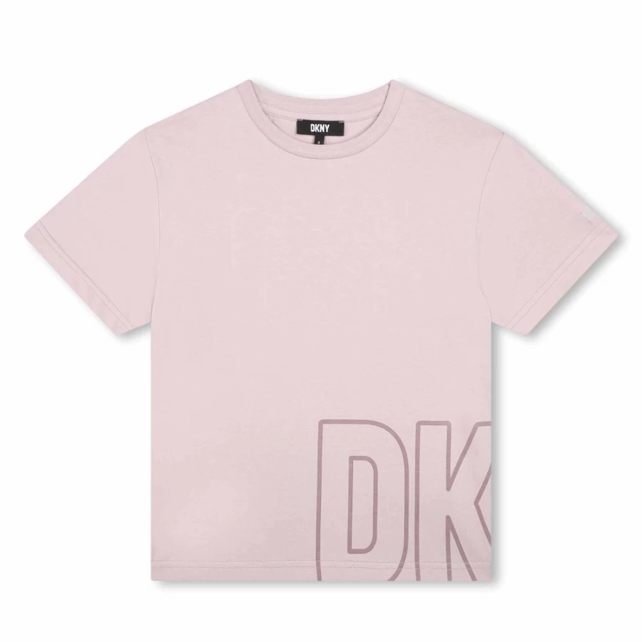 DKNY Girls' Short-Sleeved T-Shirt | Casual Cotton Tee for Kids