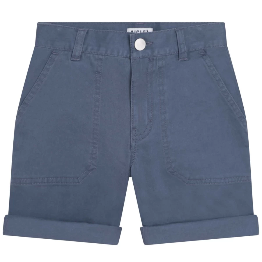 AIGLE Girl's Blue Cotton-Rich Bermuda Shorts for Comfort & Style