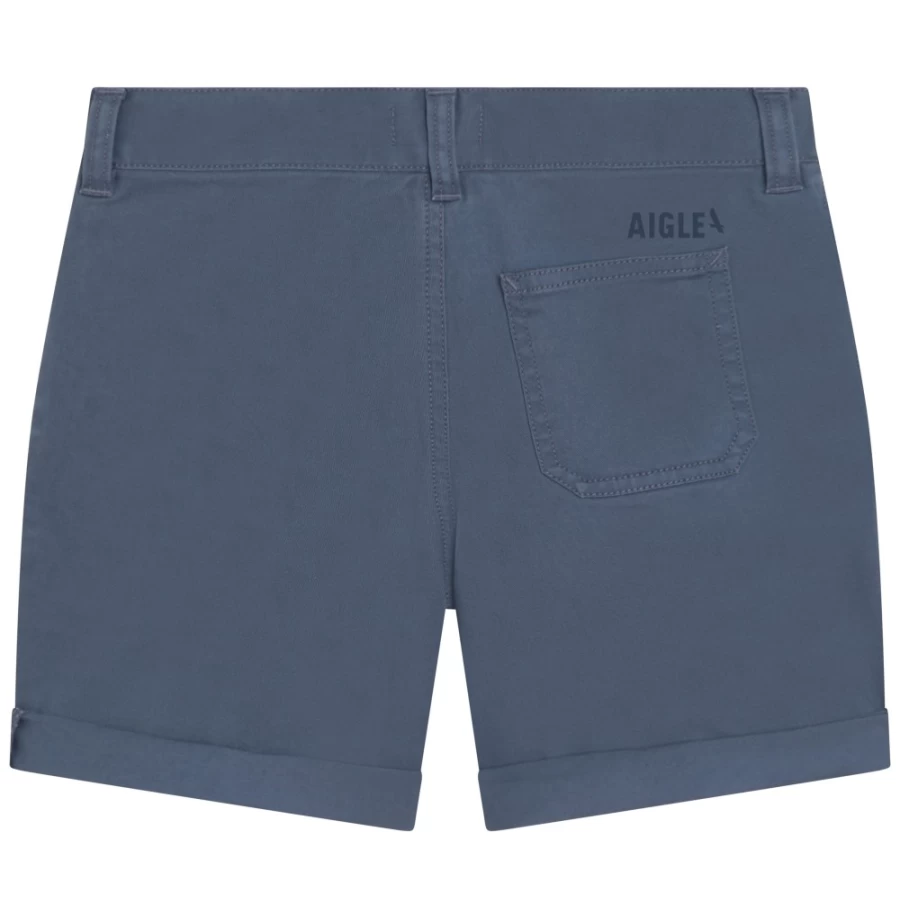 AIGLE Girl's Blue Cotton-Rich Bermuda Shorts for Comfort & Style