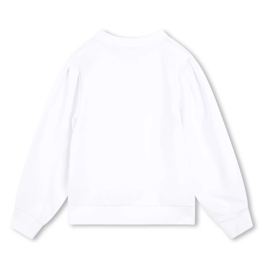 BOSS Girls' White Long-Sleeved Sweatshirt - Comfortable & Stylish Pullover