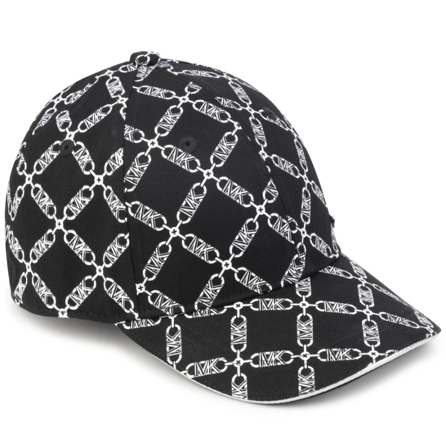 MICHAEL KORS Black Printed Cotton Baseball Cap for Girls