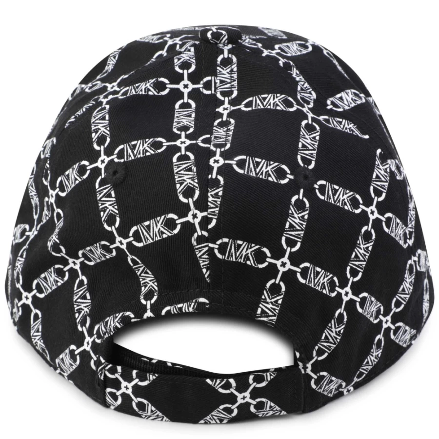 MICHAEL KORS Black Printed Cotton Baseball Cap for Girls