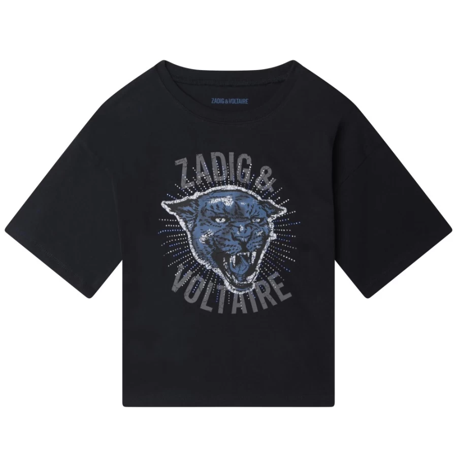 ZADIG & VOLTAIRE Girls' Night Print T-Shirt - Stylish Graphic Tee for Girls