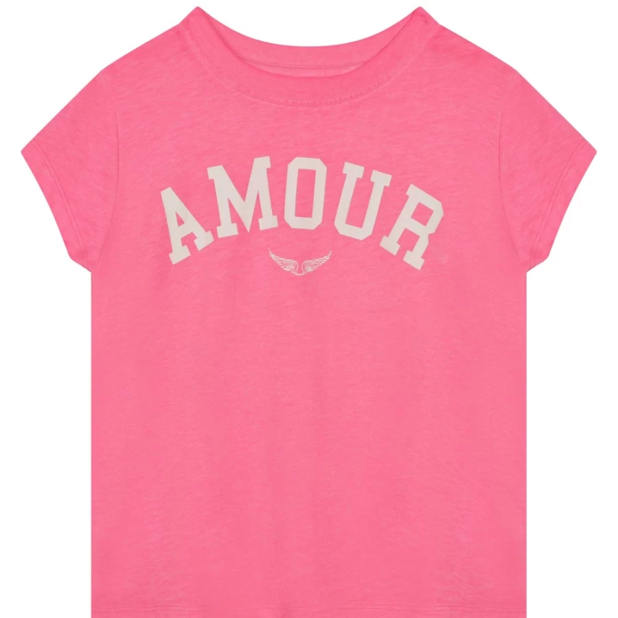 ZADIG & VOLTAIRE Girls Pink Blush Printed T-Shirt