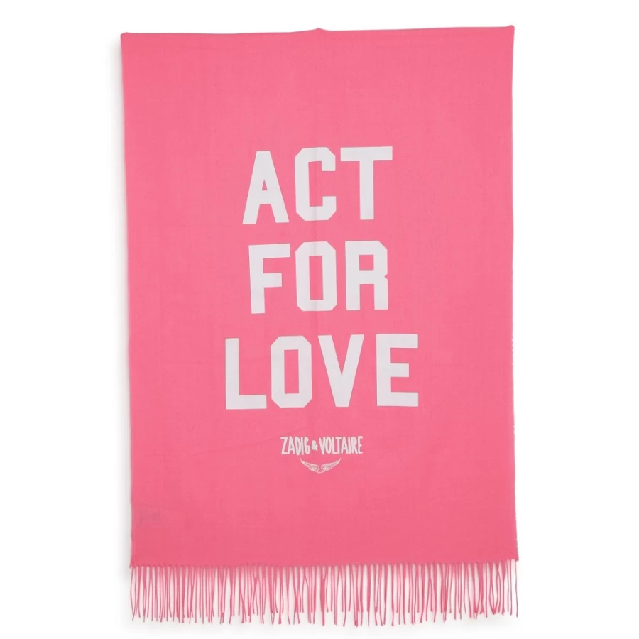 ZADIG & VOLTAIRE Pink Blush Printed Scarf for Girls