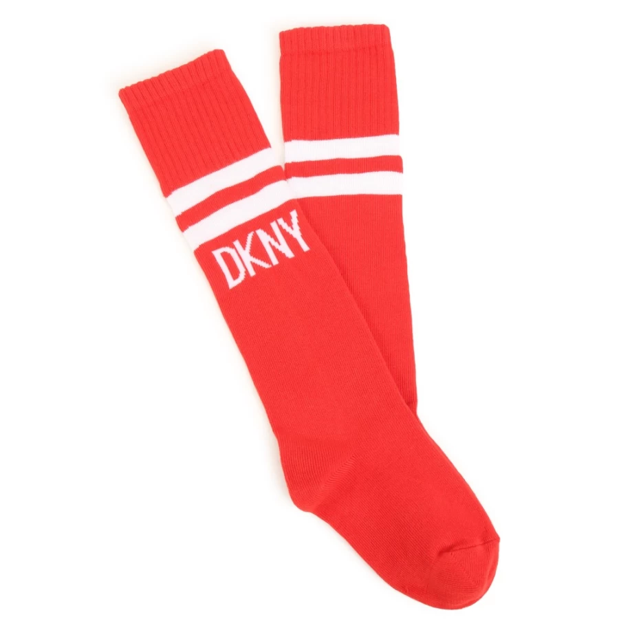 DKNY Girls' Poppy Color Long Socks With Custom Logo Design