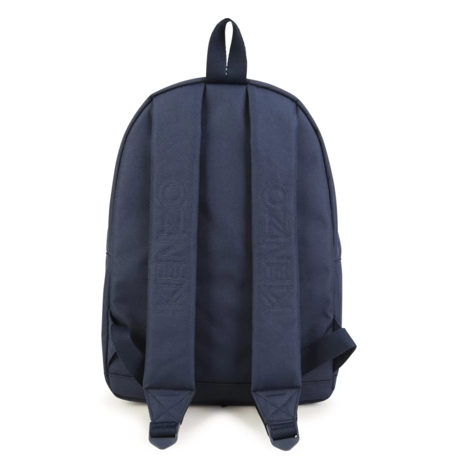 KENZO KIDS Navy Embroidered Backpack for Girls - Stylish School Bag with Decorative Stitching