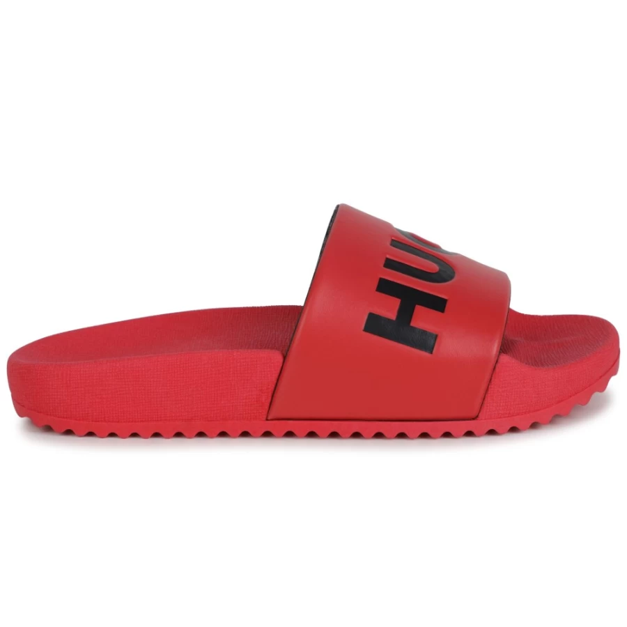 HUGO Bright Red Flip-Flops for Girls - Stylish Logo Sandals