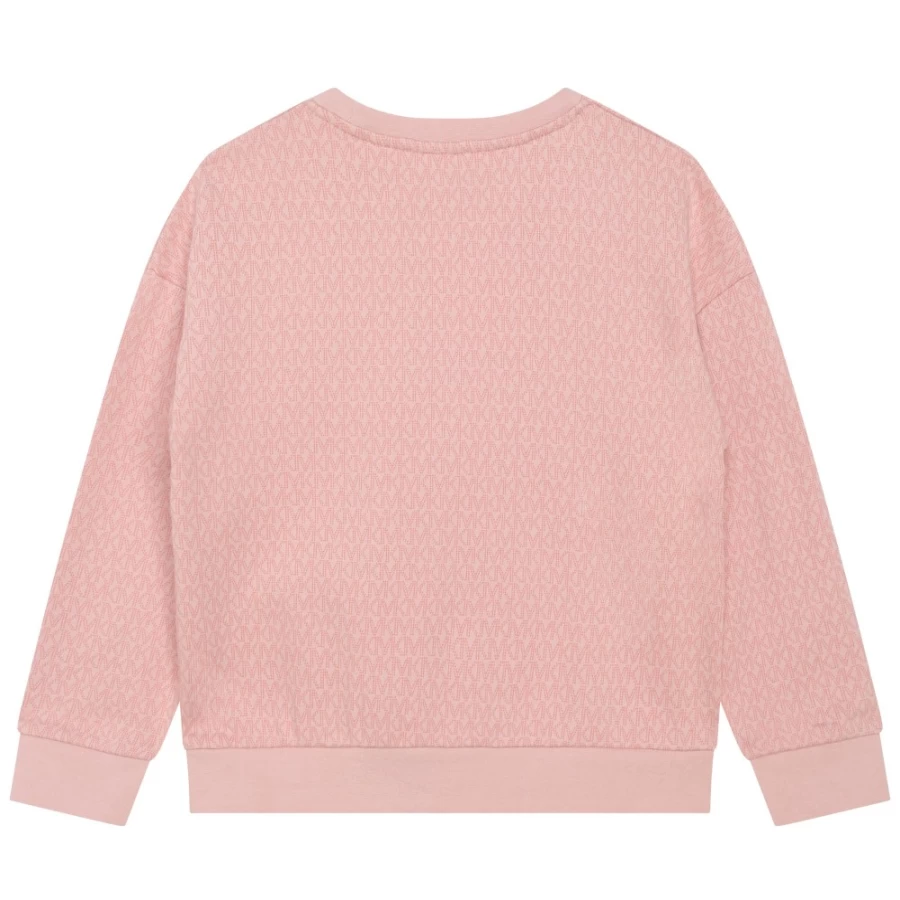 MICHAEL KORS Girls Salmon Fleece Sweatshirt - Cozy Pullover for Kids