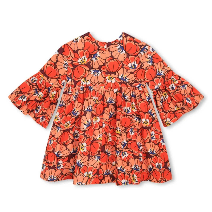 KENZO KIDS Girls Peach Printed Zip-Up Dress