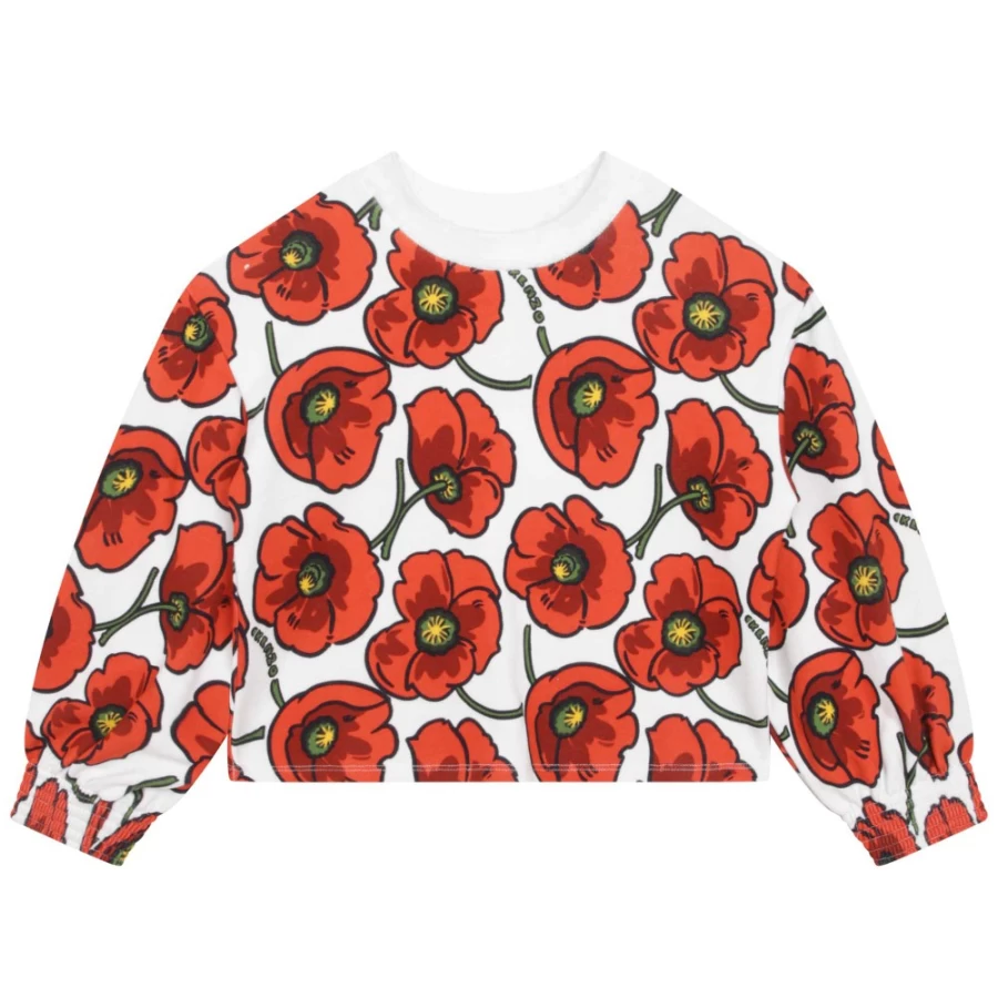 KENZO KIDS Girls Cream Sweatshirt | Soft Cotton Hoodie for Kids