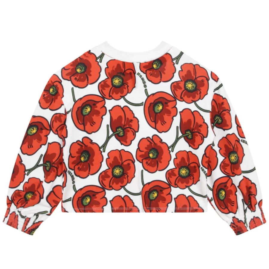 KENZO KIDS Girls Cream Sweatshirt | Soft Cotton Hoodie for Kids